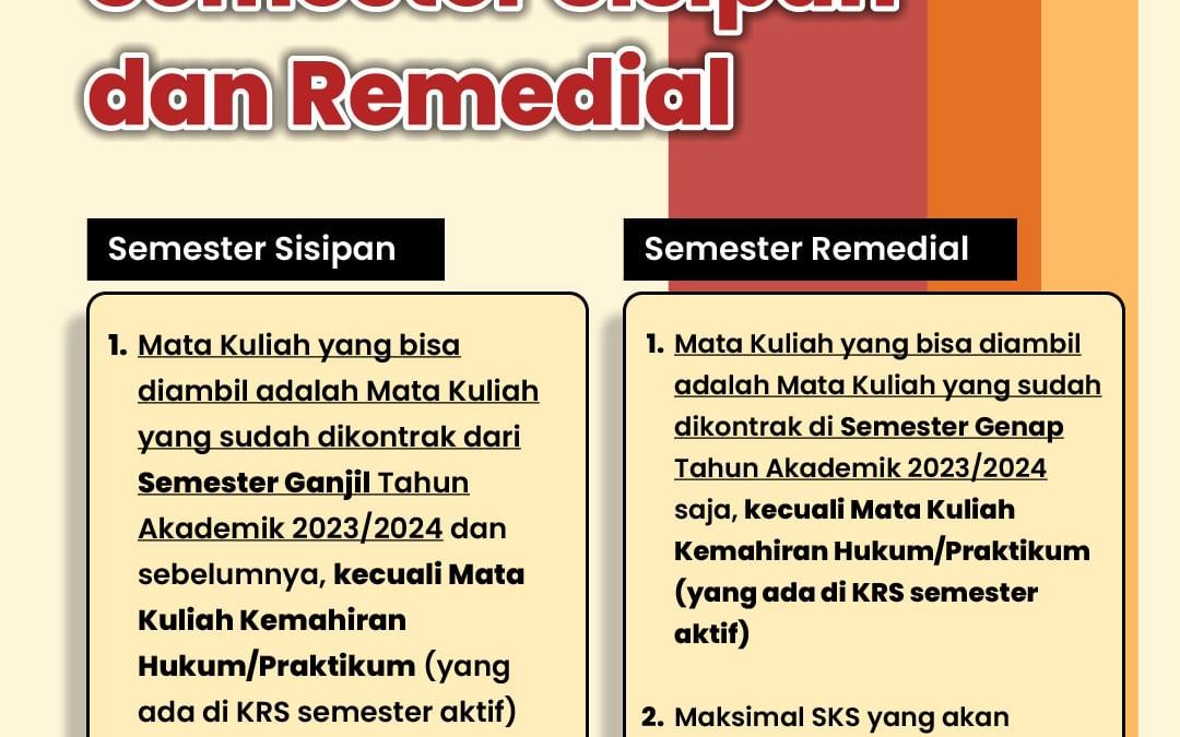 Perbedaan Semester Sisispan dan Remedial